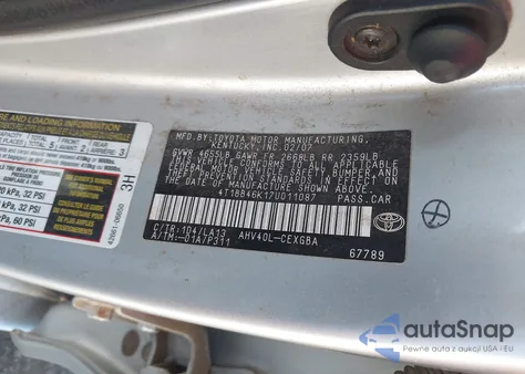 2007 Toyota Camry Hybrid из США, поврежденный, VIN 4T1BB46K17U011087